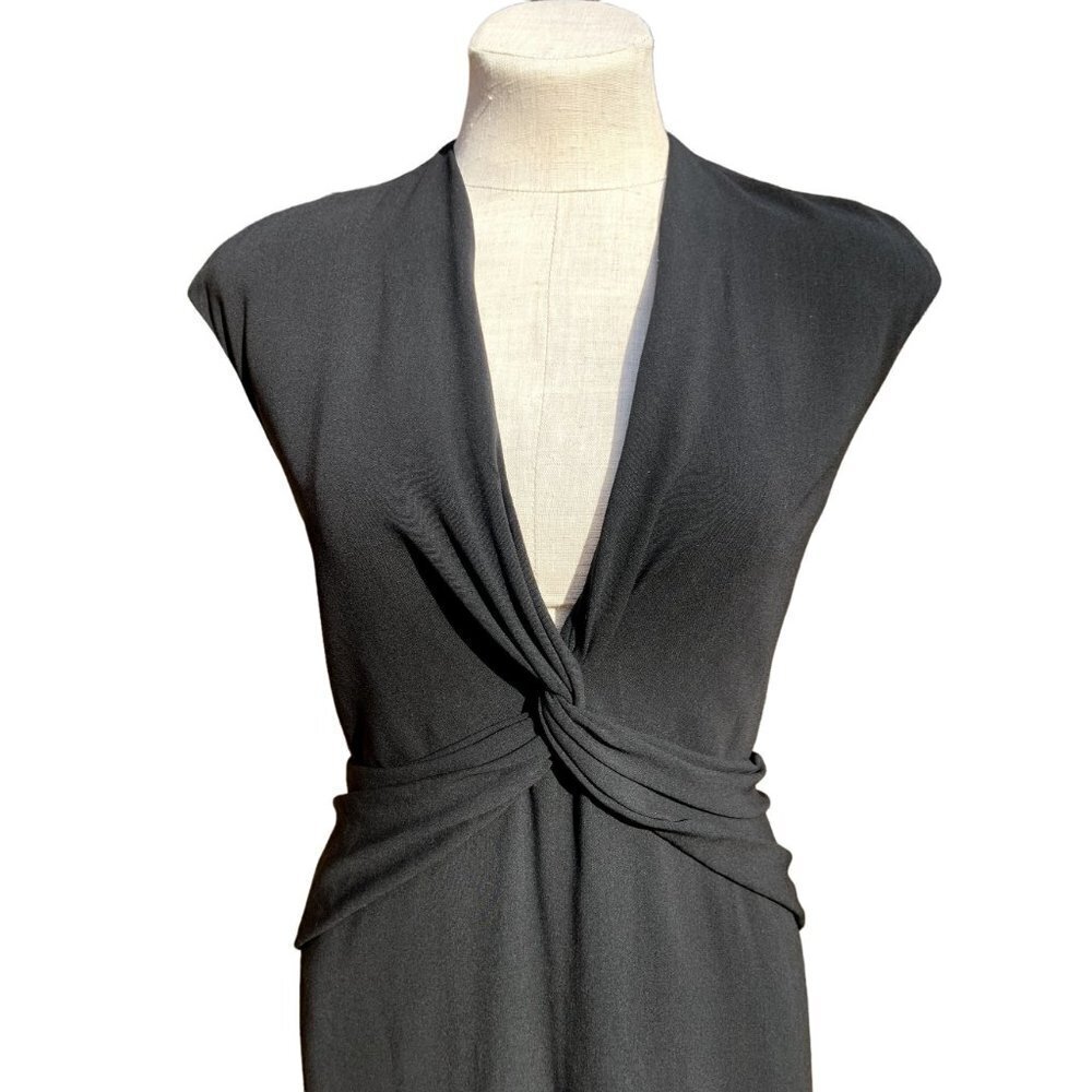 Ralph Lauren Purple Label Twist Front Dress Black Women's 10 Luxury LBD - Picture 2 of 12